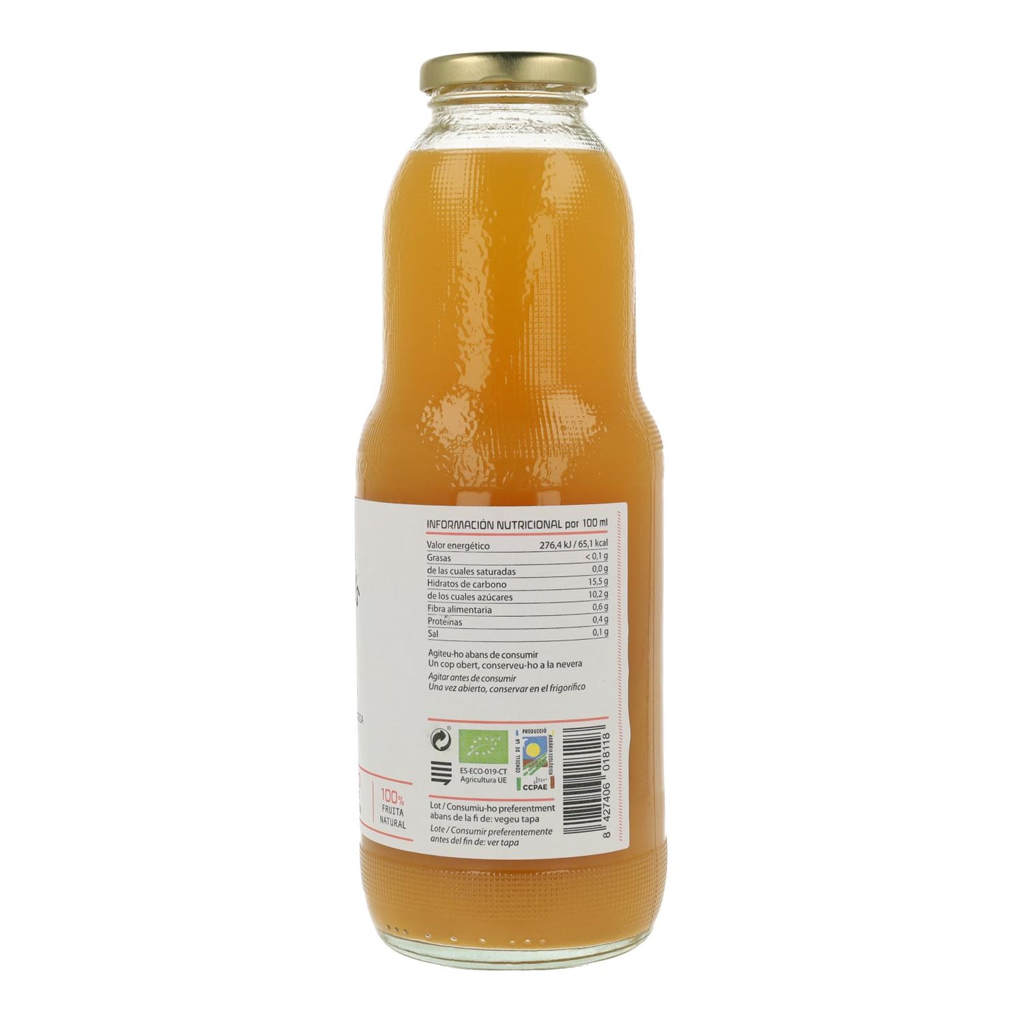 Sumo Orgânico de Pêssego e Uva Cal Valls 1 L