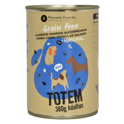 Ração húmida superpremium sem cereais para cães Salmão Planeta Huerto 380 g