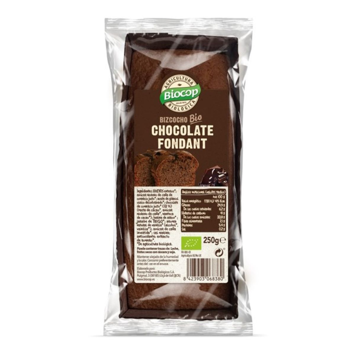 Bolo de chocolate com fondant Biocop 250 g