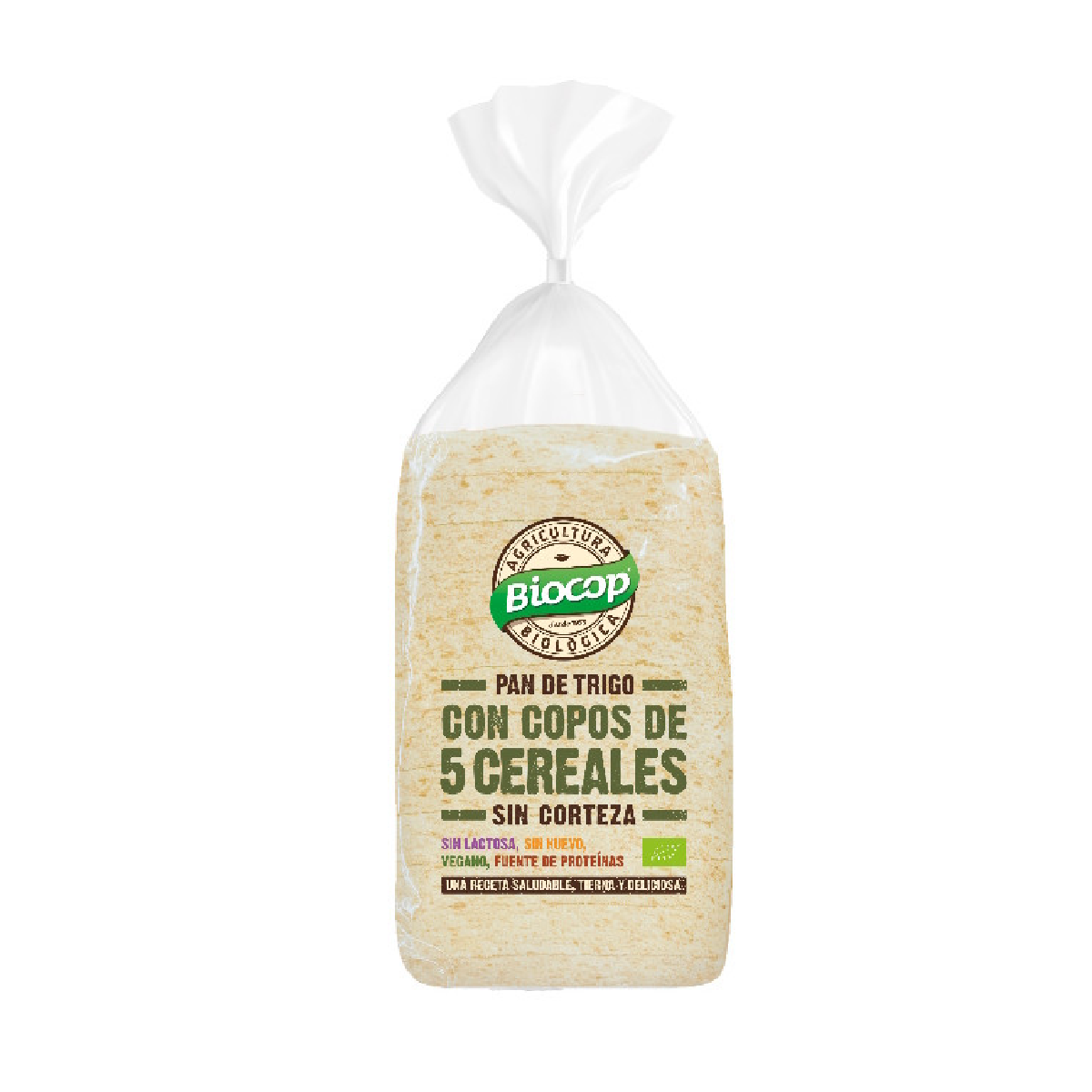 Pão sem crosta de flocos de cereais Biocop 300 g