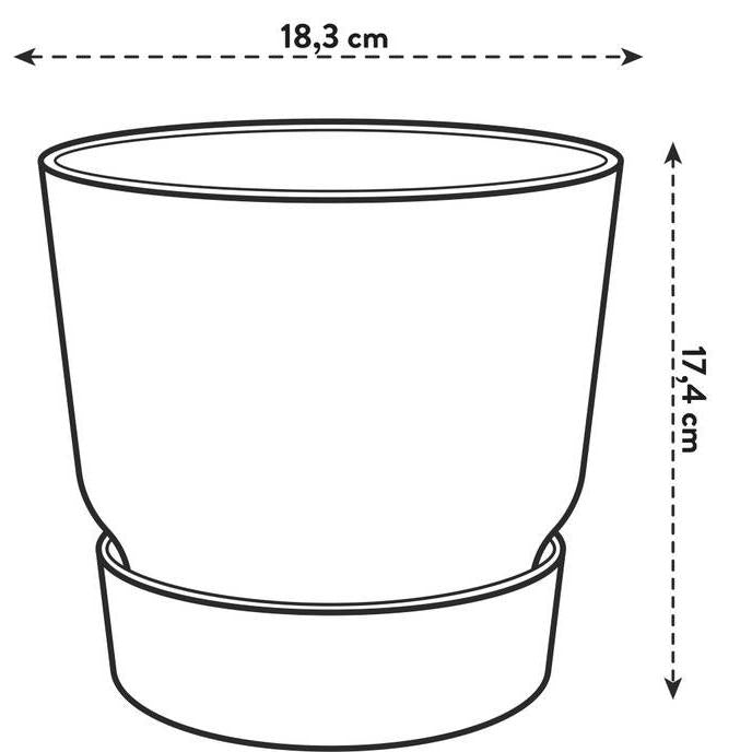 Vaso Elho Greenville Antracite 18 cm com Pires Integrados