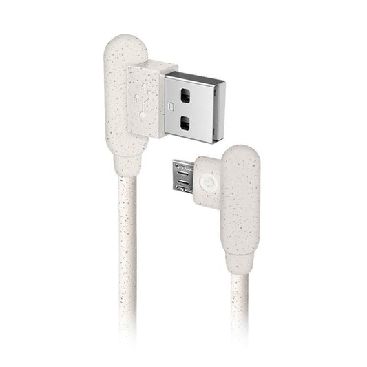 Cabo Micro USB ecológico feito de 35% de materiais SBS biodegradáveis ​​Branco