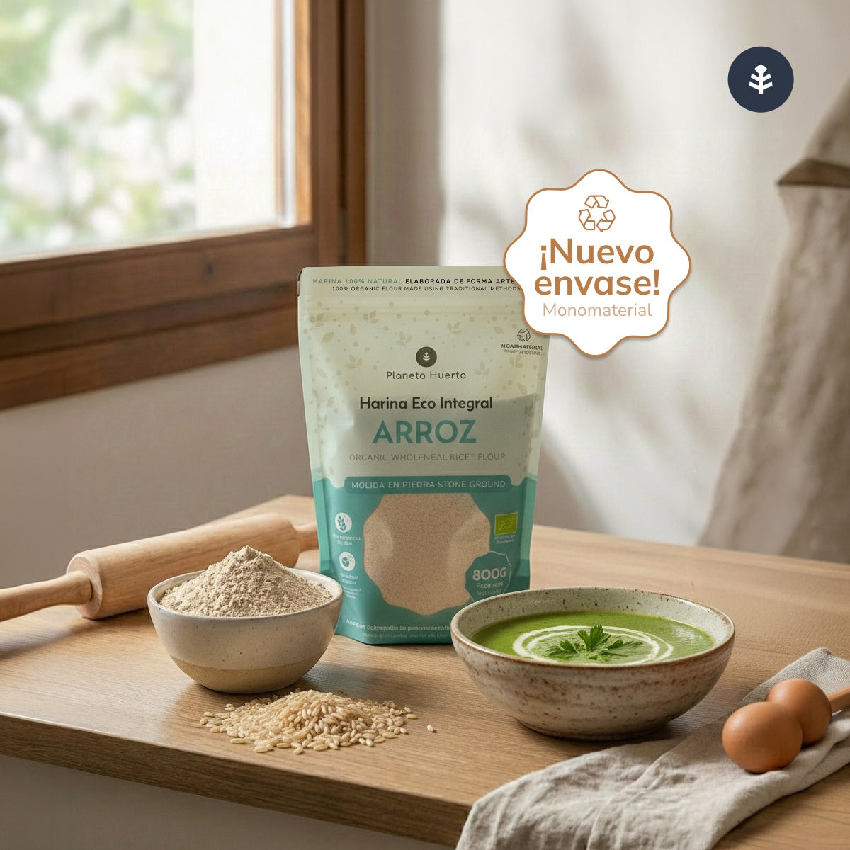 Farinha de arroz integral Eco Planeta Huerto 800 g