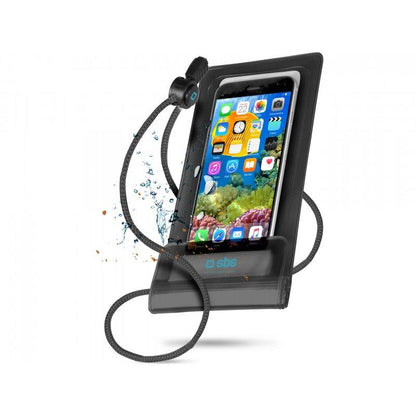 Capa à prova de água para smartphones finos até 6,5" preta SBS