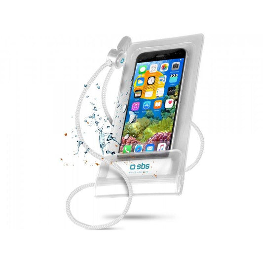 Capa à prova de água para smartphones finos até 6,5 polegadas, SBS transparente