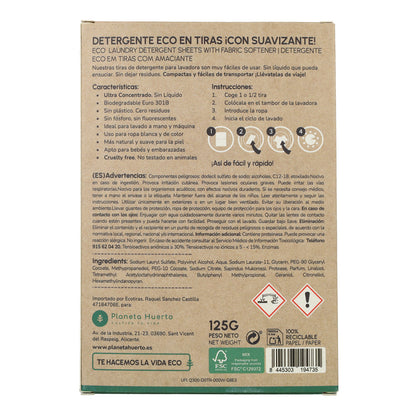 Detergente e amaciador Eco-Strips Planeta Huerto 40 lavagens