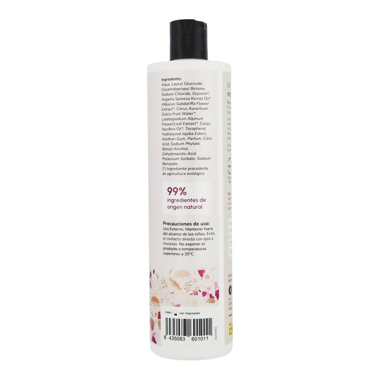 Champô intensificador de brilho com flor de hibisco e coco Planeta Huerto 500 ml