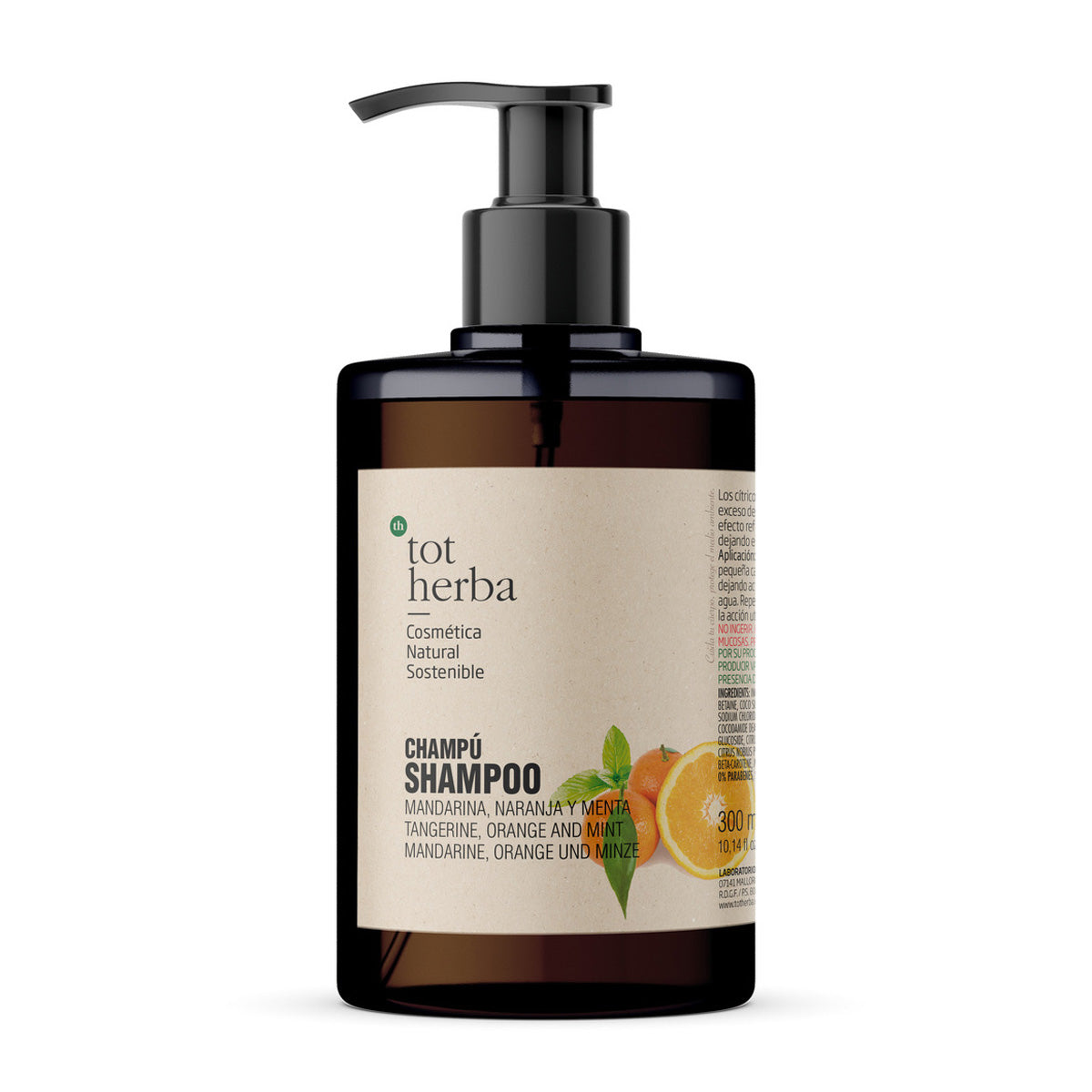 Champô Laranja, Tangerina e Hortelã, Tot Herba, 300 ml