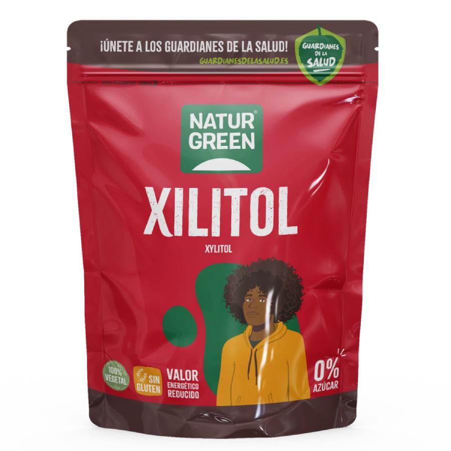 Embalagem de 2 unidades de Xilitol Açúcar de Bétula Naturgreen 2 unidades de 500 g