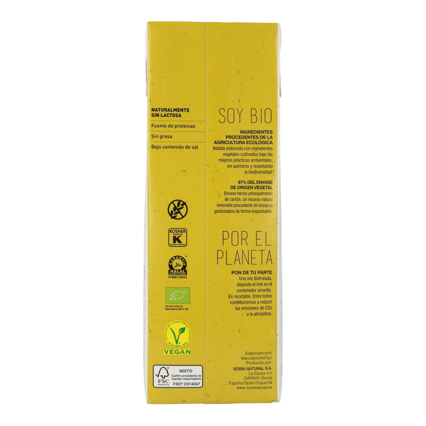 Bebida de alpista 100% vegetal da Soria Natural 1L