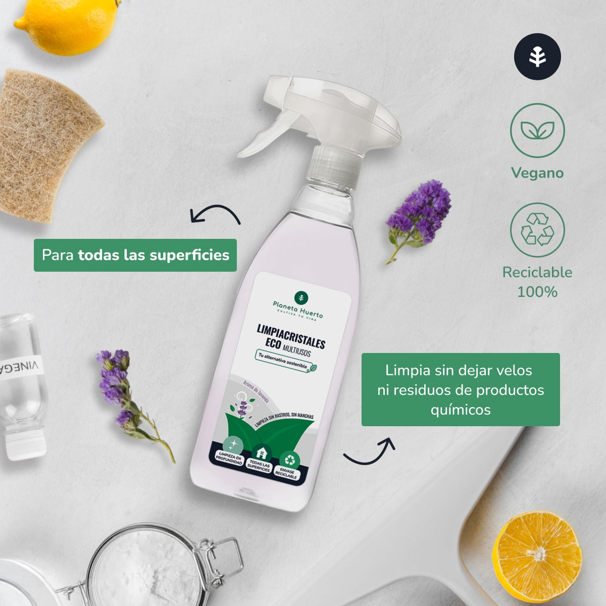 Limpa Vidros e Multiusos Eco Planeta Huerto 750ml