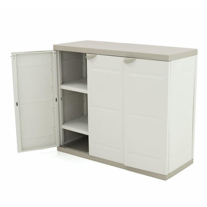Meio roupeiro com 3 portas 105 cm Titânio Plastiken Bege