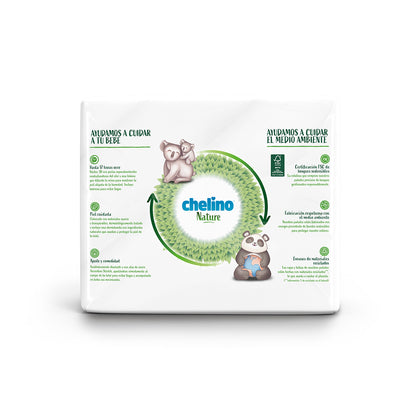 Fraldas Chelino Nature T6 17-28 kg - Embalagem de 108 unidades