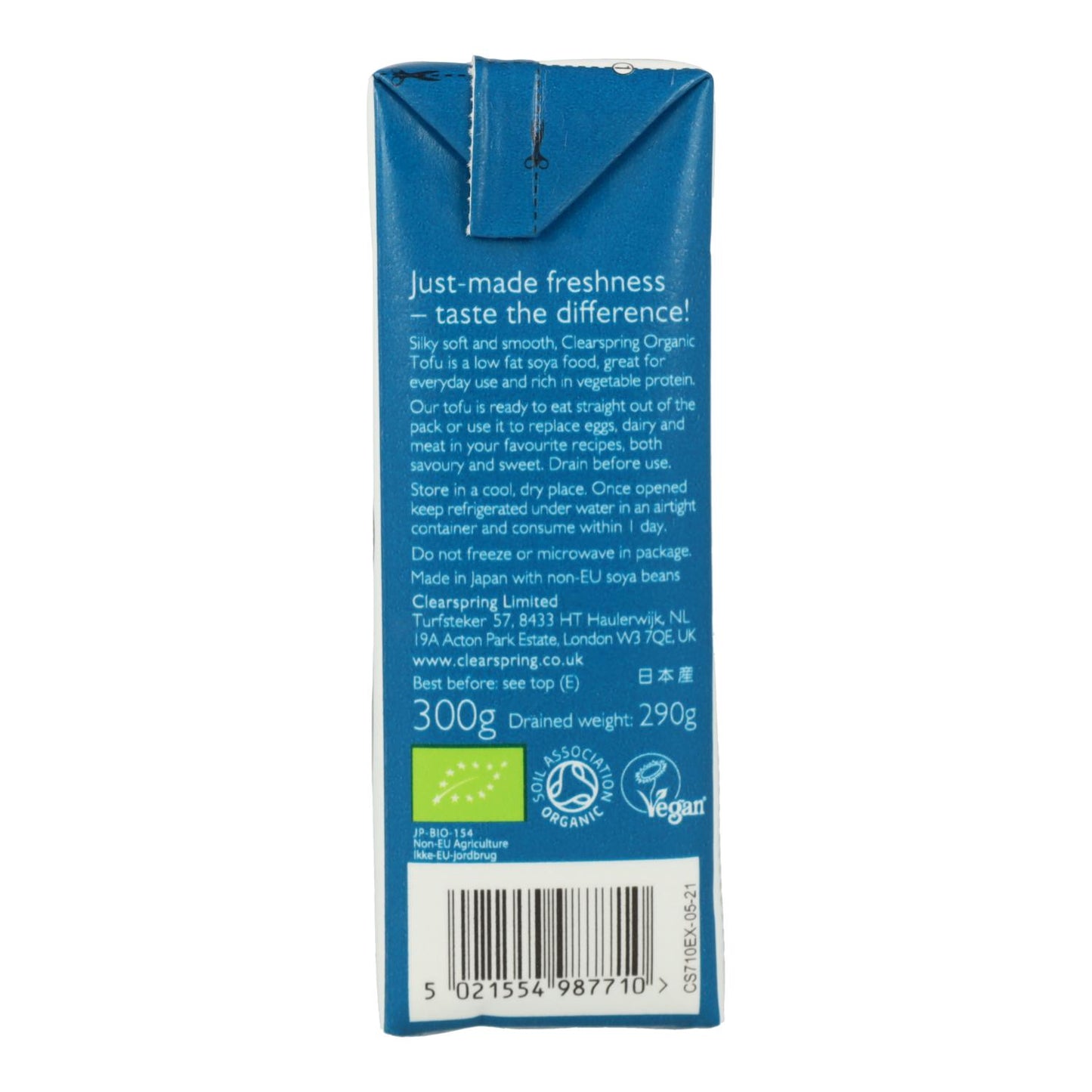 Tofu sedoso japonês Clearspring, 300g