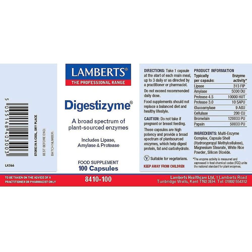 Lamberts Digestive Enzymes 100 cápsulas
