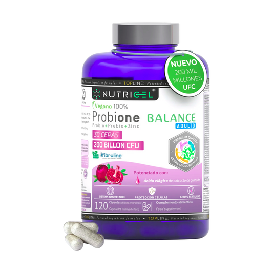 Probione Balance Probióticos y Prebióticos 200 mil M UFC Nutricel 120 cápsulas