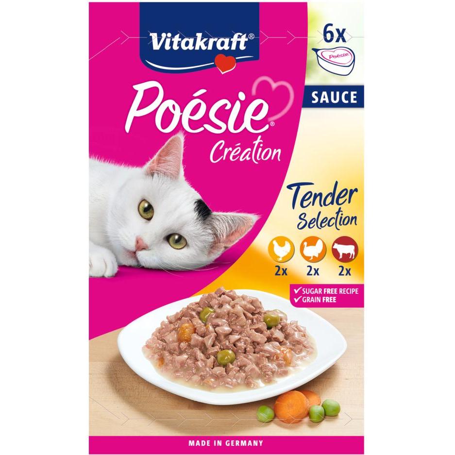 Molho de Criação Vitakraft Vitakraft Poésie Multipack 6 x 85 g comida húmida para gatos