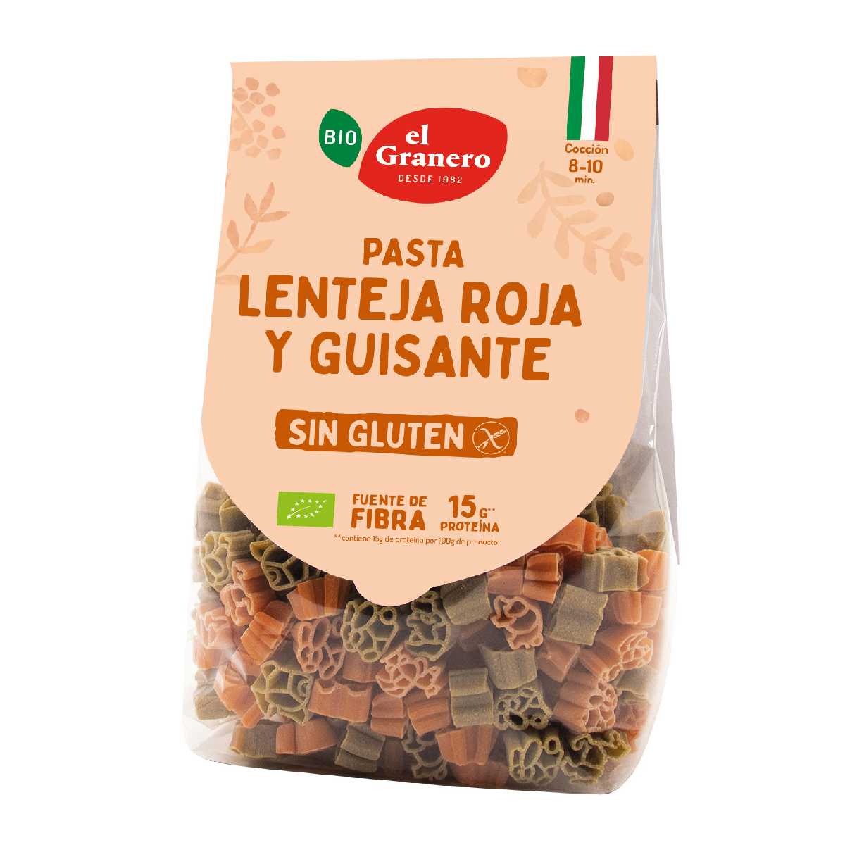 Massa de Lentilhas e Ervilhas sem Glúten Bio El Granero 250 g