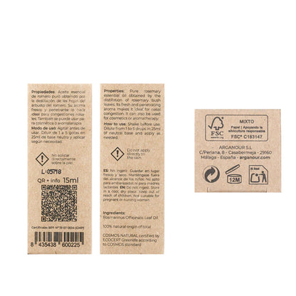 Óleo essencial de alecrim 100% puro Arganour 15ml
