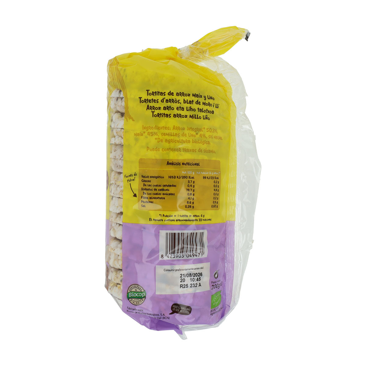 Bolinhos de Arroz e Milho com Linho Biocop 200 g