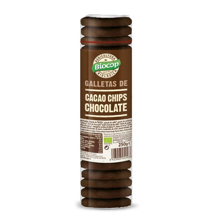 Biocop Biscoitos de cacau biológico com pepitas de chocolate 250 g