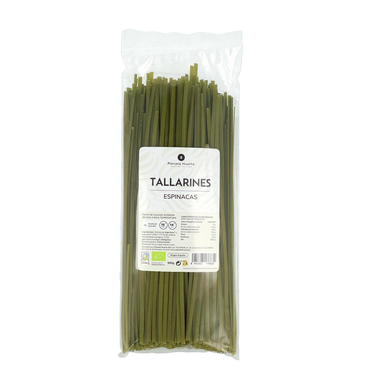 Macarrão de Espinafres Planeta Huerto ECO 500g
