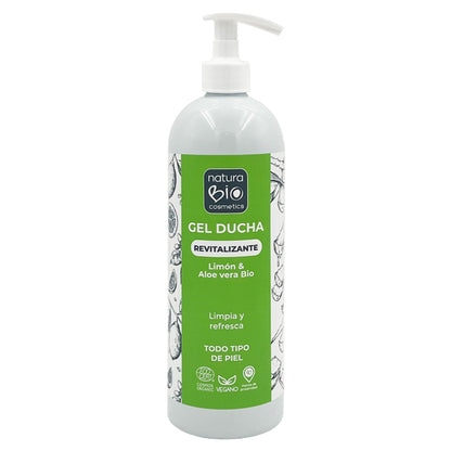 Gel de banho revitalizante biológico Naturabio Limão e Aloé 740 ml