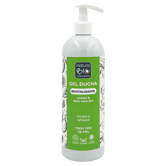 Gel de banho revitalizante biológico Naturabio Limão e Aloé 740 ml