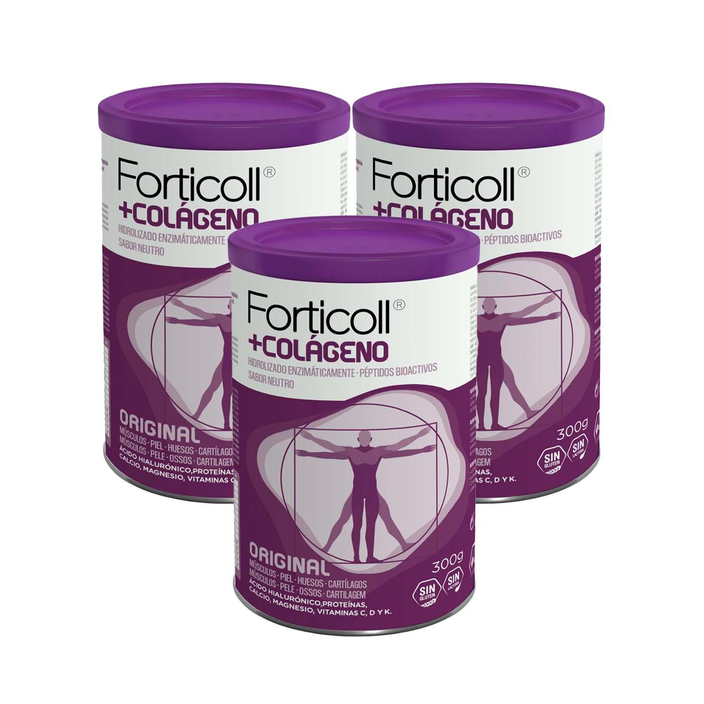 Forticoll Colagénio Bioativo 300 gr Embalagem com 3 unidades