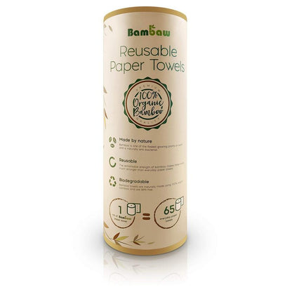 Panos de limpeza de bambu reutilizáveis ​​Bambaw