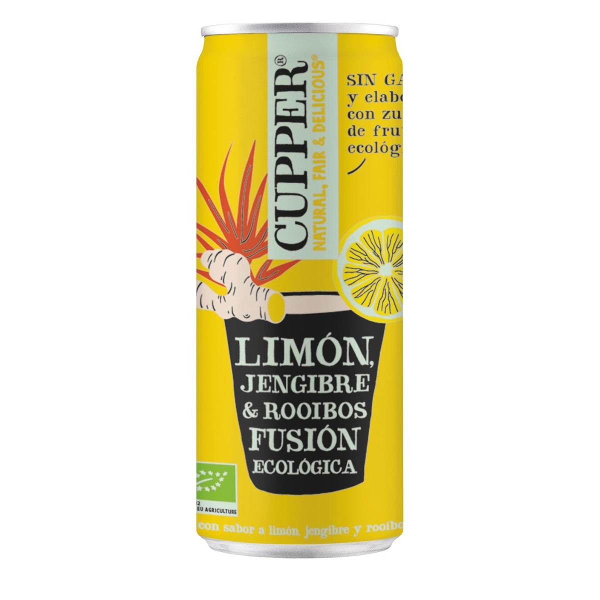 Embalagem x 12 Gengibre, Limão e Rooibos Soda Cupper 250 ml