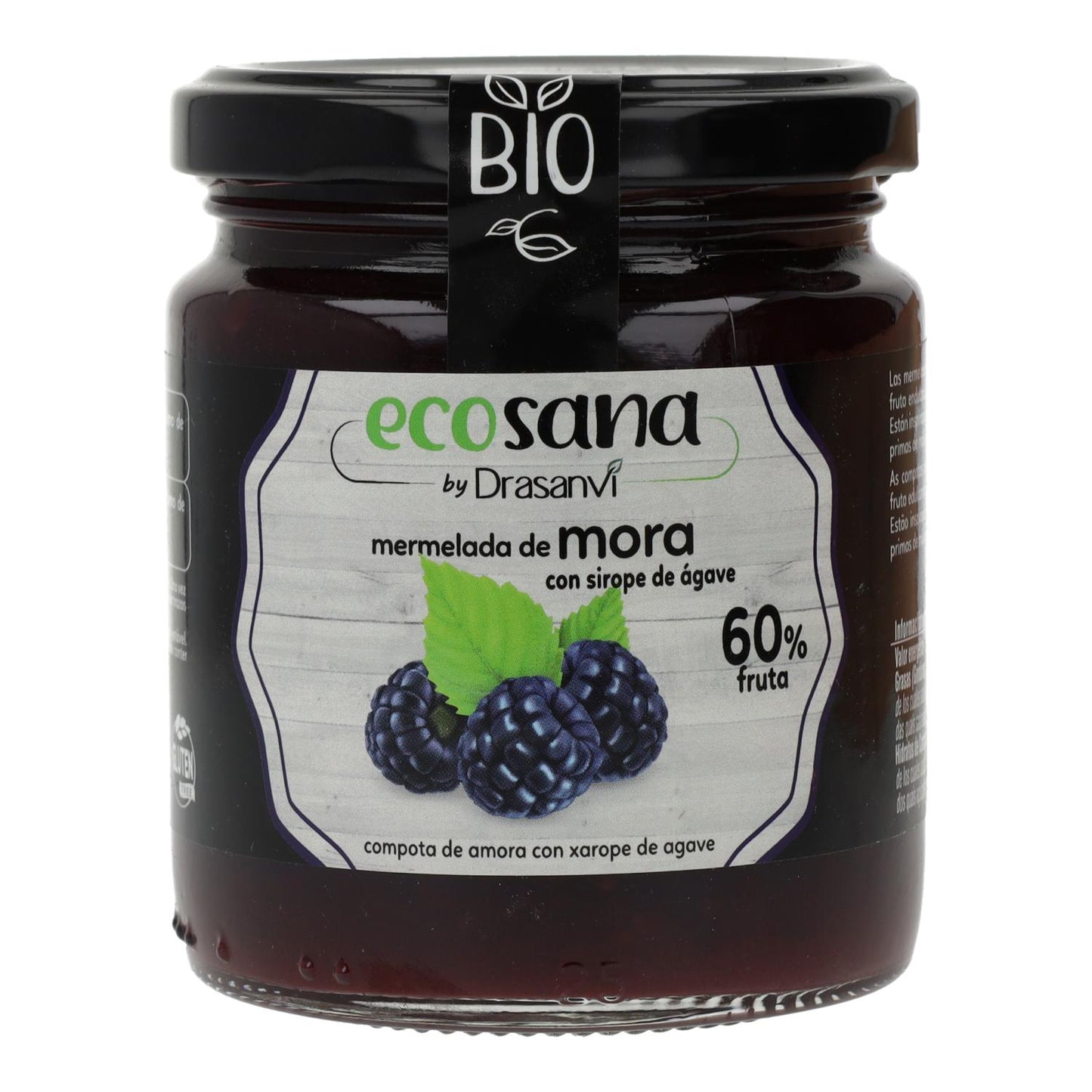 Geleia de amora extra sem açúcar biológica Ecosana 260 g