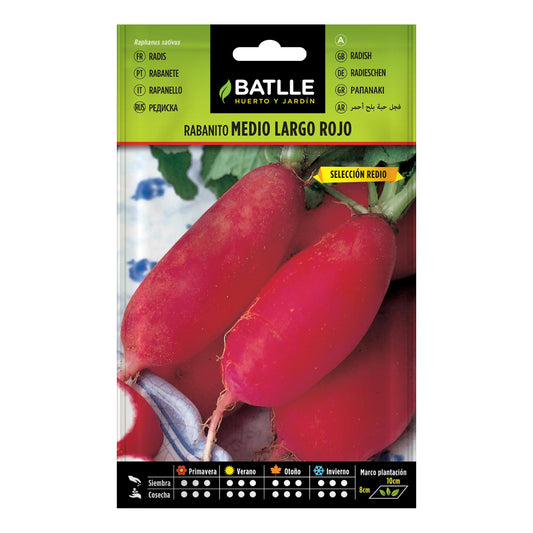 Sementes de rabanete vermelho médio Batlle