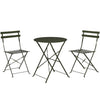 Conjunto de mesa dobrável 60 cm + 2 cadeiras bistrô verde