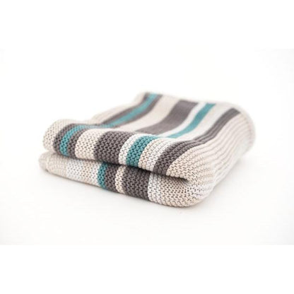 CoZee Cobertor de malha 100% algodão para bebé Tutti Bambini riscas multicoloridas