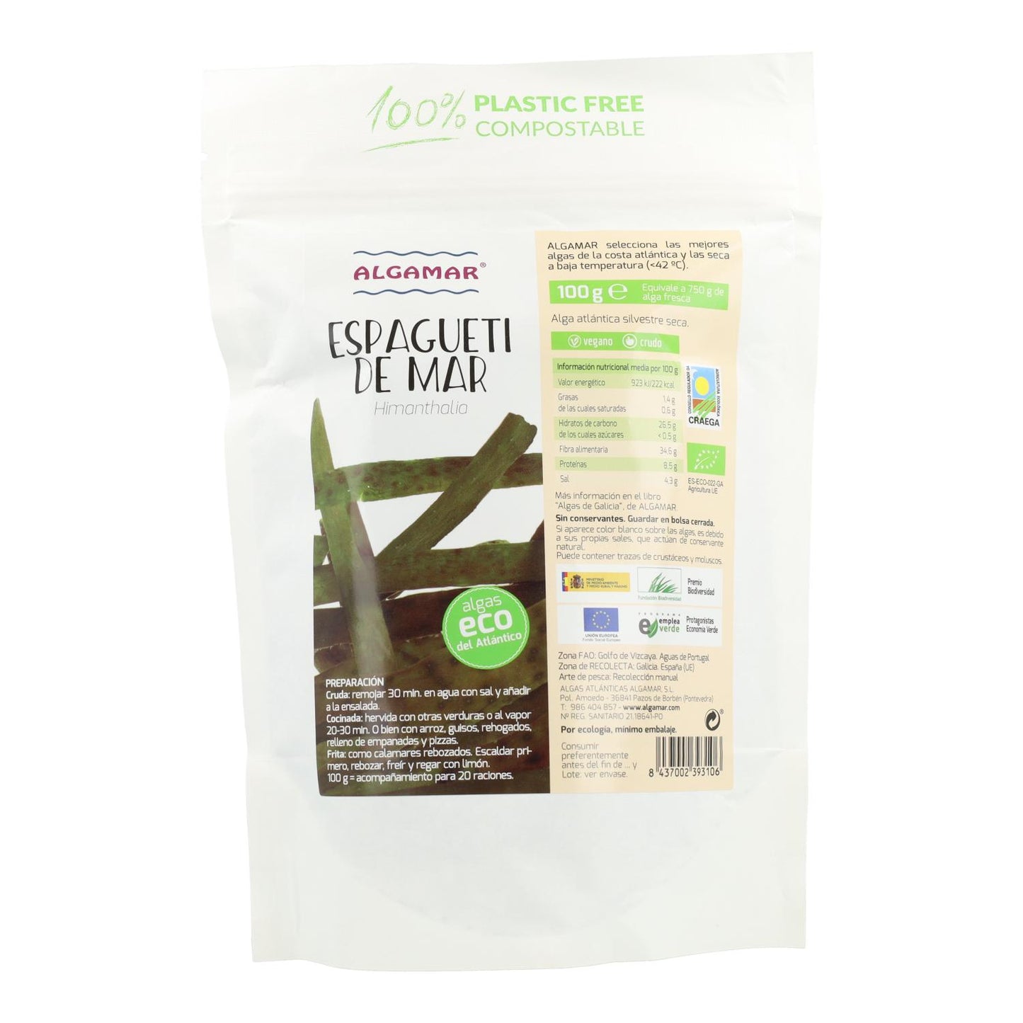 Algamar Eco Esparguete Marinho Algamar 100 g