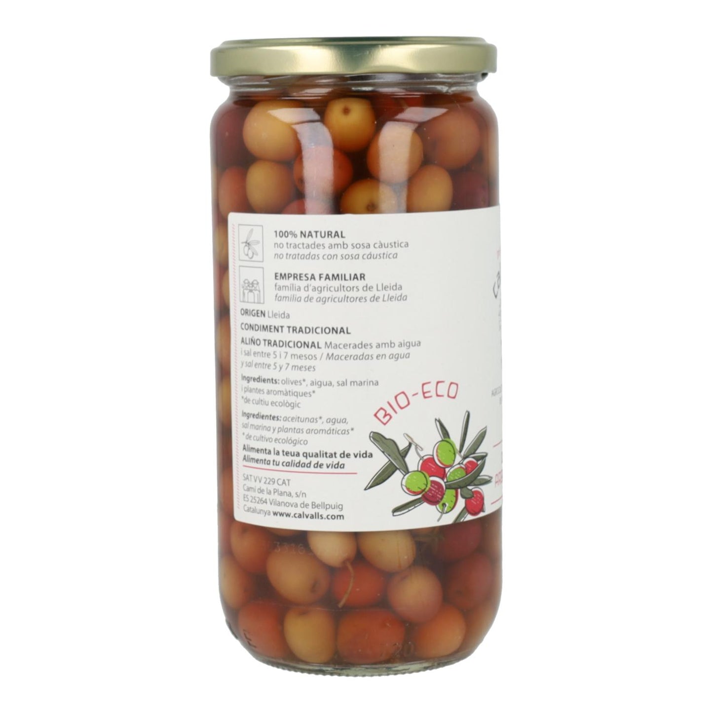 Azeitonas ECO Arbequina Cal Valls 720 g