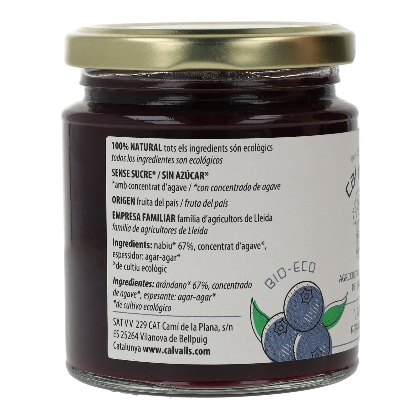 Geleia de mirtilo biológica Cal Valls, 240 g