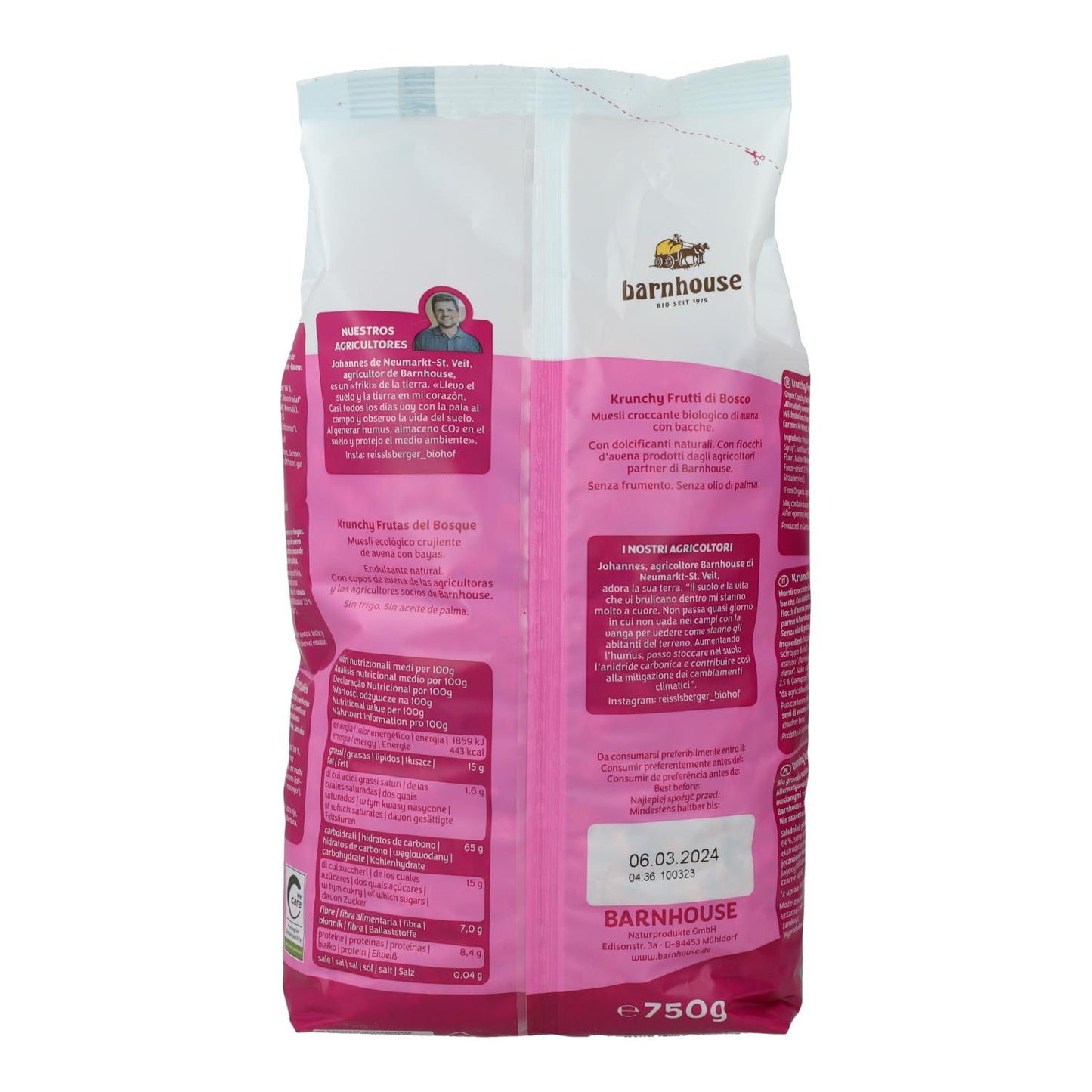 Barnhouse Krunchy Muesli com Frutos da Floresta 375g 375 g