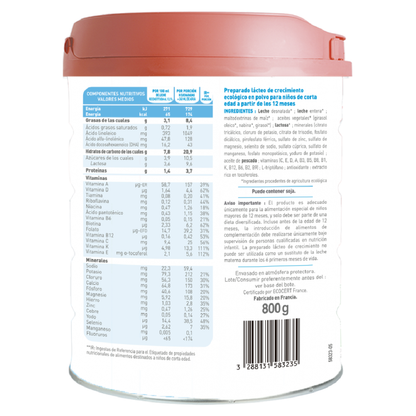 Embalagem 2x Primea 3 Leite (12 meses a 3 anos) Biológico, 800 g Babybio
