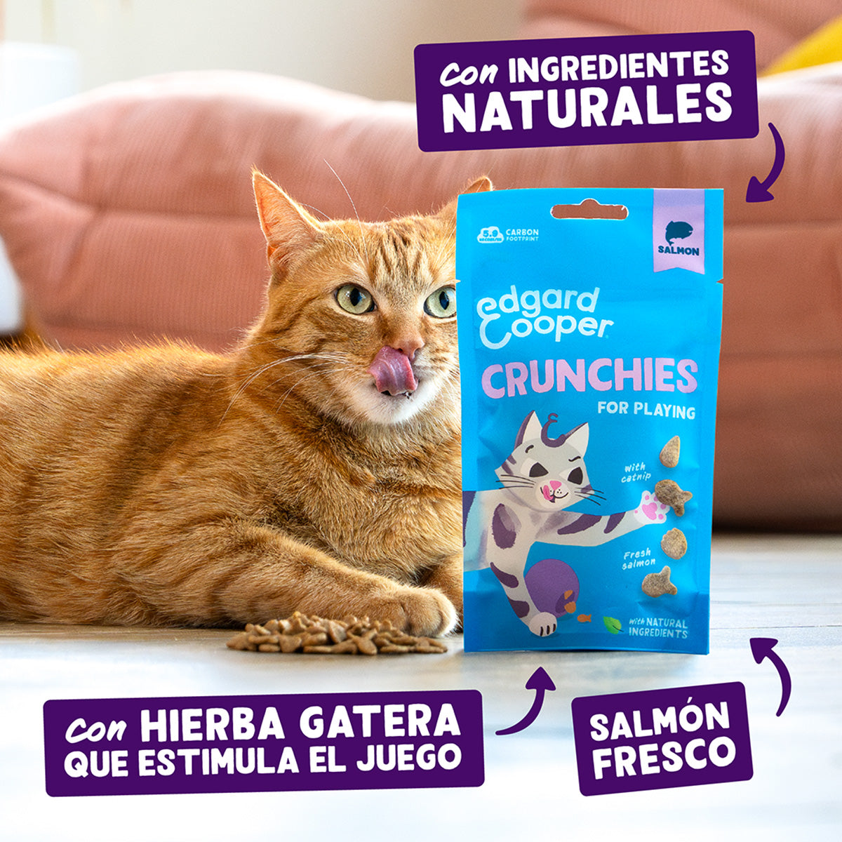 Biscoitos de Salmão Natural para Gatos Edgard Cooper 50g