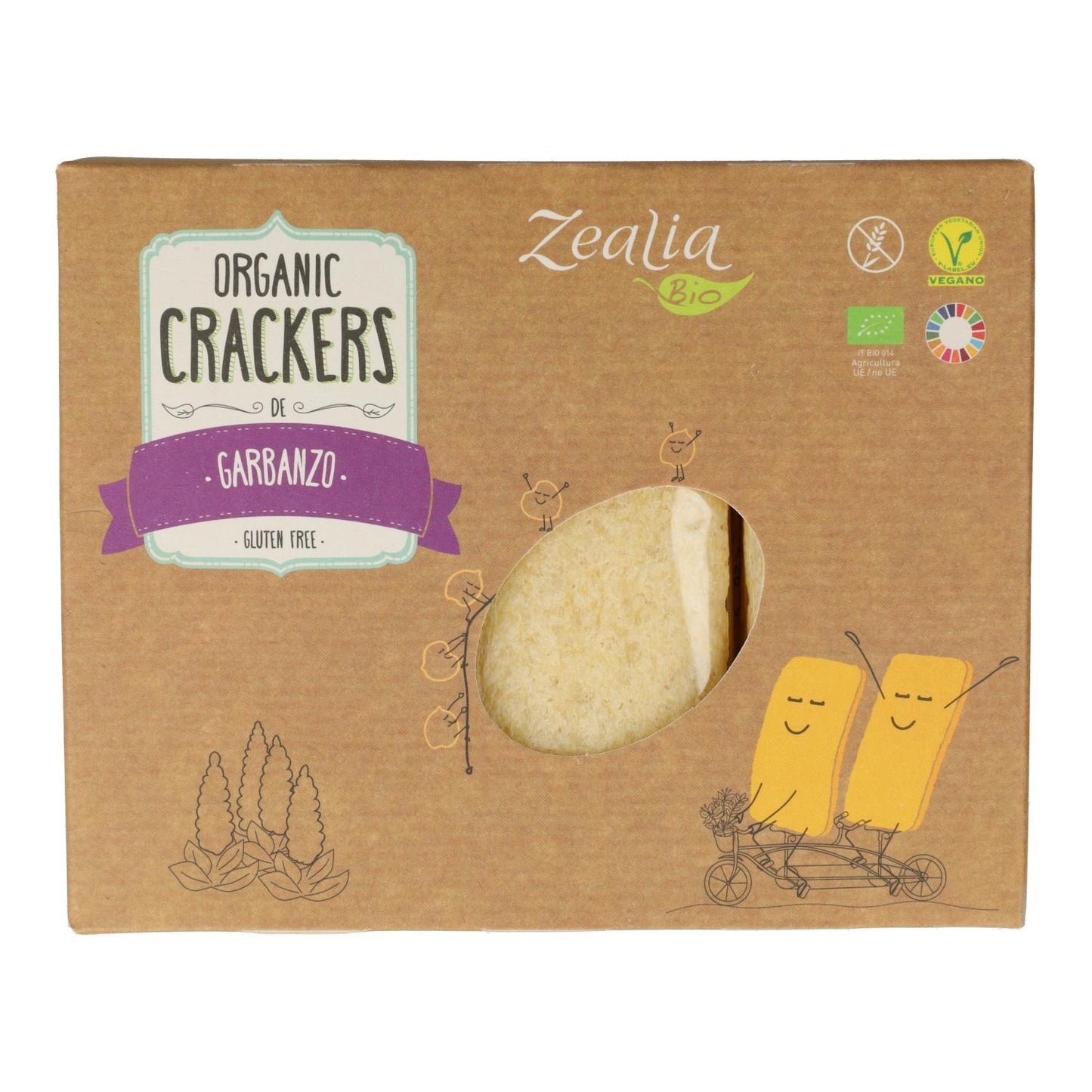 Bolachas de grão-de-bico sem glúten BIO Zealia 120 gr