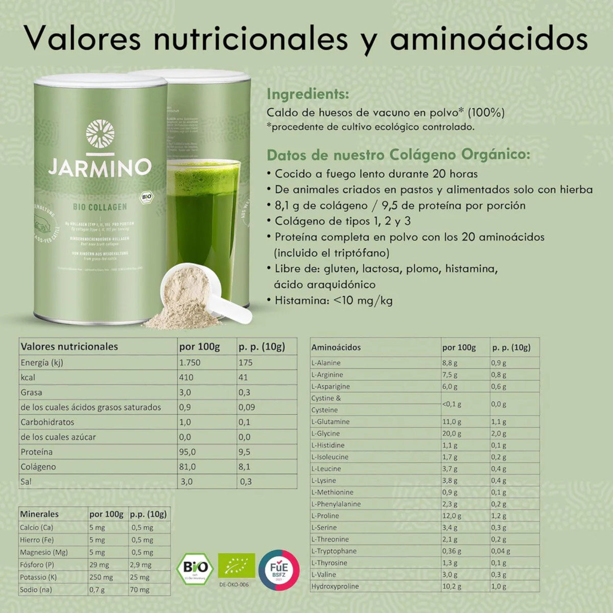 Pó de Bio Colagénio Jarmino 300g