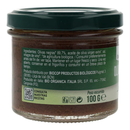 Paté de azeitona preta biológica de Itália 100g