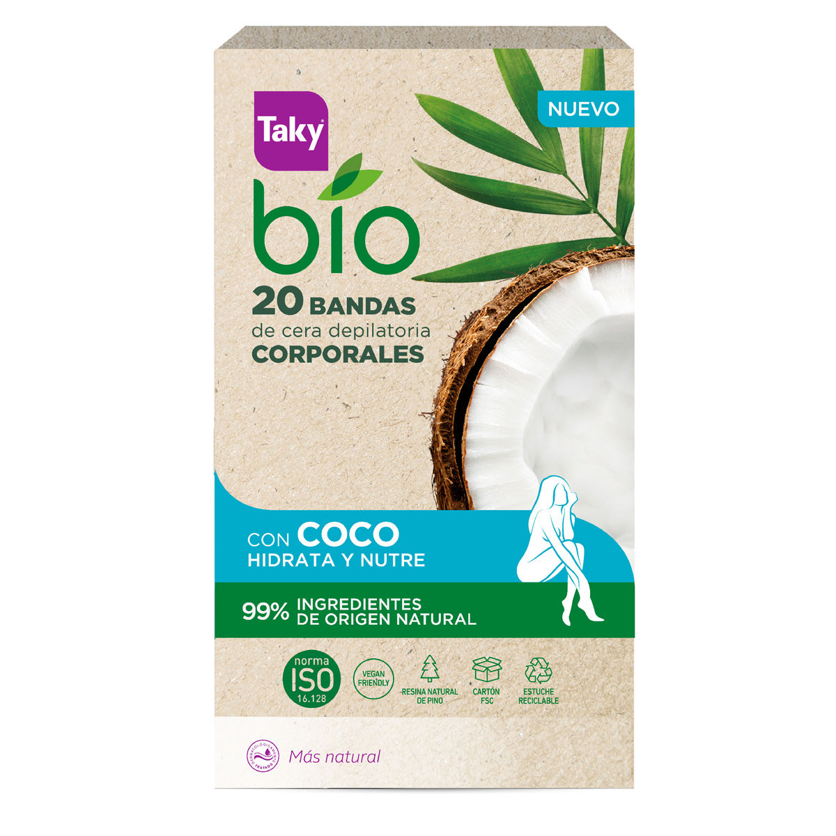 Faixas Corporais Coco Taky Biológicas, 20 Unidades