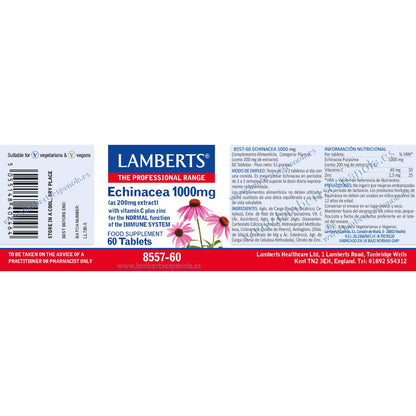 Equinácea Lamberts, 60 comprimidos 1000mg