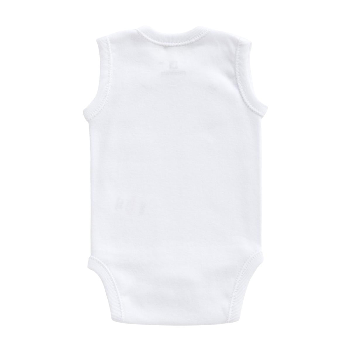 Body sem mangas para recém-nascido em branco