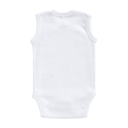 Body sem mangas para recém-nascido em branco