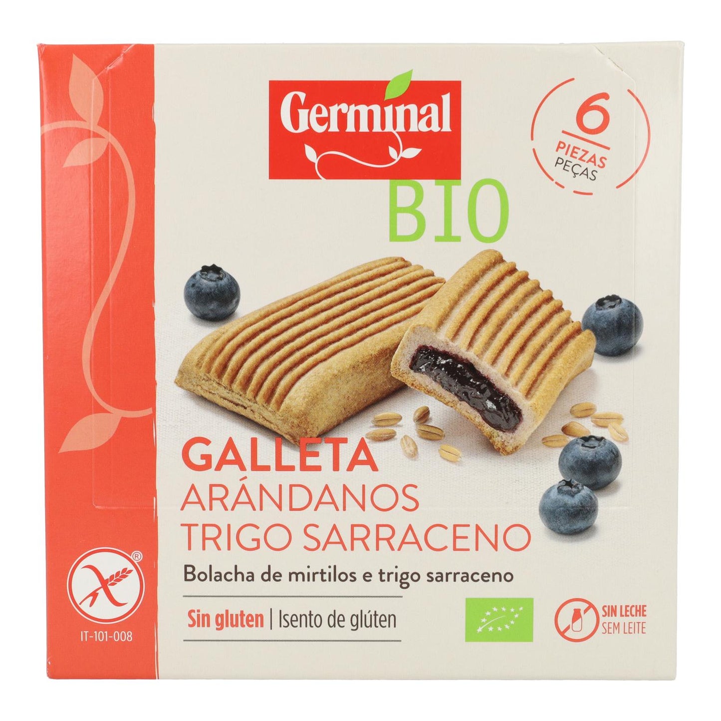 Biscoitos Germinal Bio sem glúten de mirtilo e trigo sarraceno 200 g