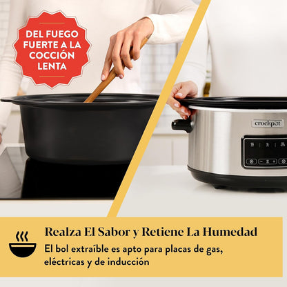Panela elétrica digital Crockpot Sizzle &amp; Stew 6,5L CSC112X